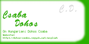 csaba dohos business card